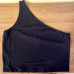 SHEIN one shoulder solid crop top